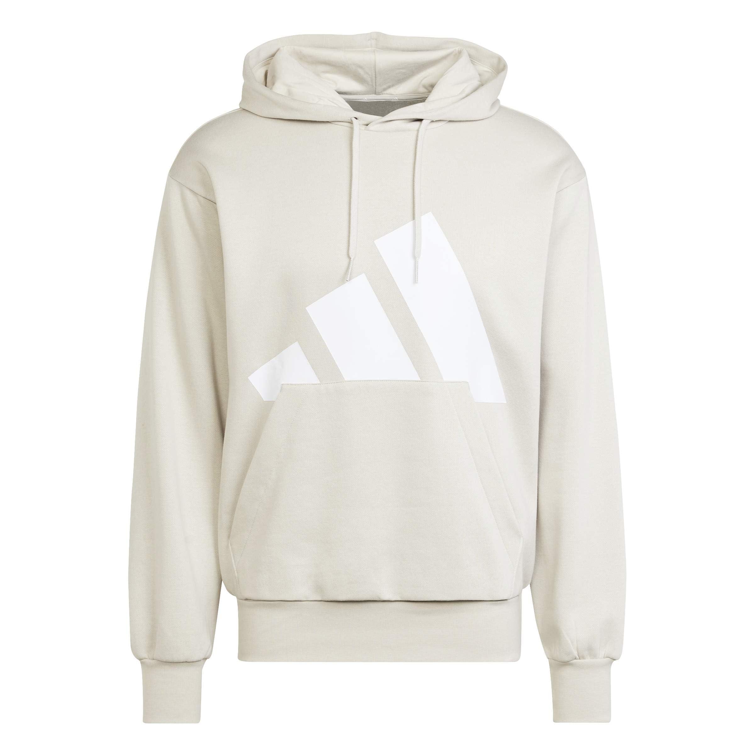 adidas Men's ESSENTIALS BIG LOGO FLEECE HOODIE, wonder alumina/white, XL