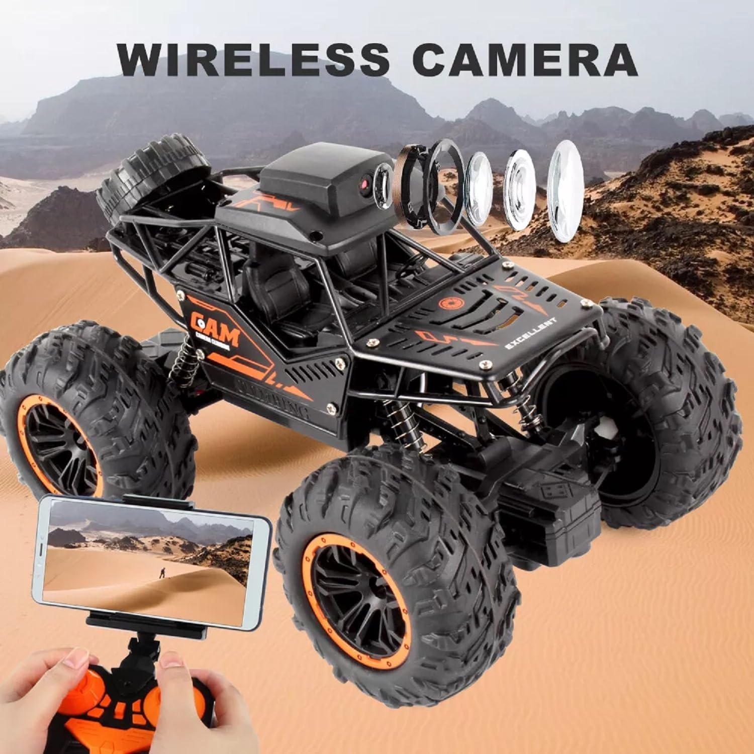 Pihura 2.4GHz 1/18 Scale 4WD Remote Control RC Car with FPV HD Camera | High-Speed Off-Road RC Toy Car for Adults and Kids | Durable, All-Terrain Racing Fun | First-Person View Experience 4