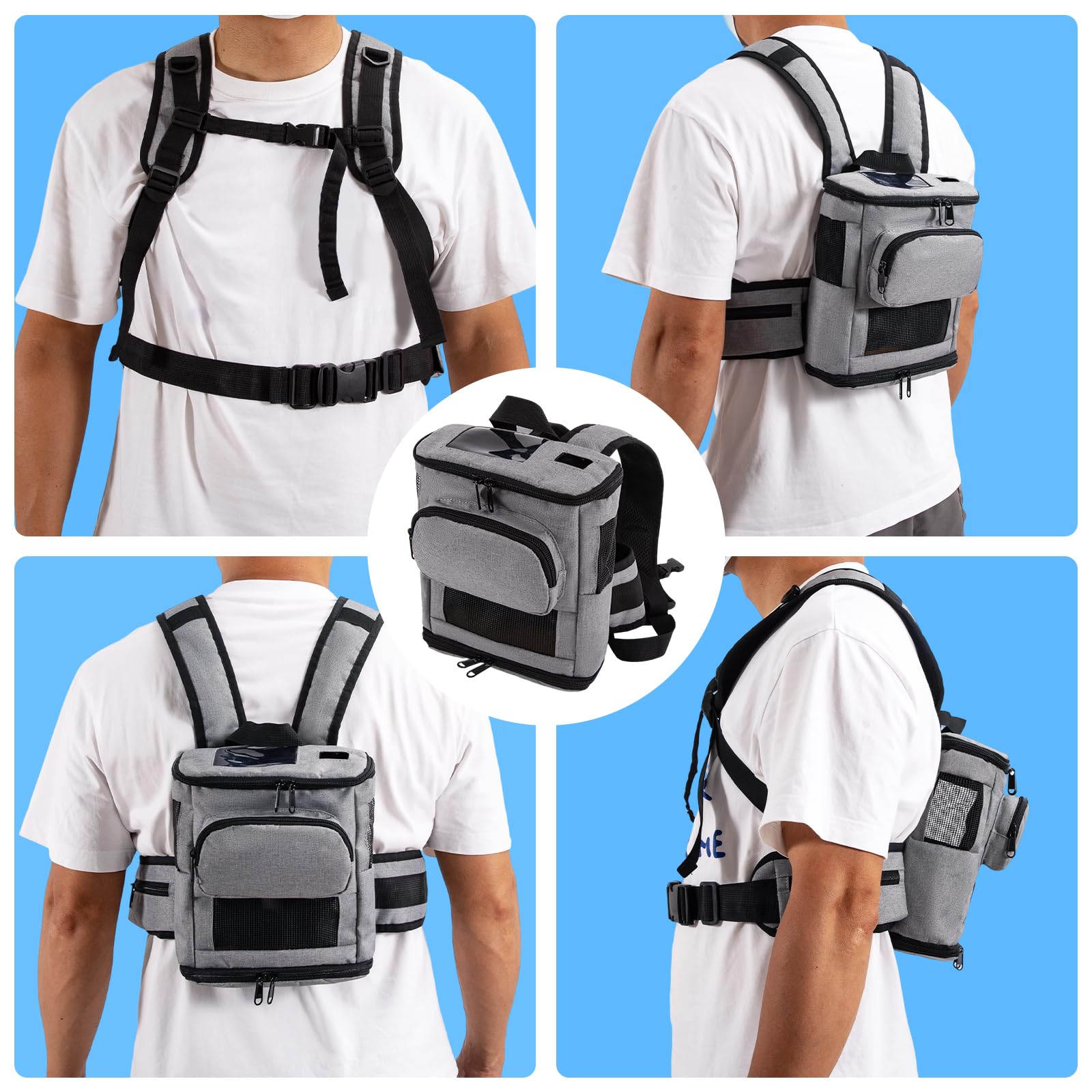 Zaino per dispositivo di ossigenoterapia, zaino portatile per concentratore di ossigeno compatibile con Inogen One G5 e Inogen One Rove 6, borsa da viaggio per dispositivo di ossigenoterapia portatile