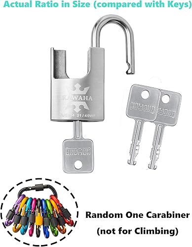 Miniatura 4 de 2140-2PS - Candado de acero inoxidable de alta seguridad con llave de acero inoxidable para uso en interiores y exteriores (resistente,