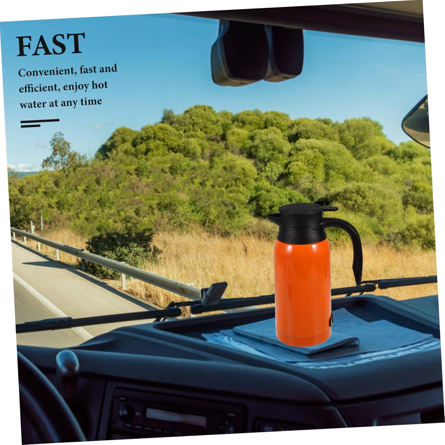 Alipis Electric Kettle for Car Travel Vehicle Water Heater Capacity Efficient Heating for Instant Beverages for -distance Trips Portable Design for Camping and Road Trips