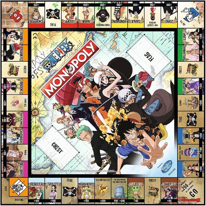 One Piece Monopoly juego de mesa para 2-8 jugadores miniatura 2