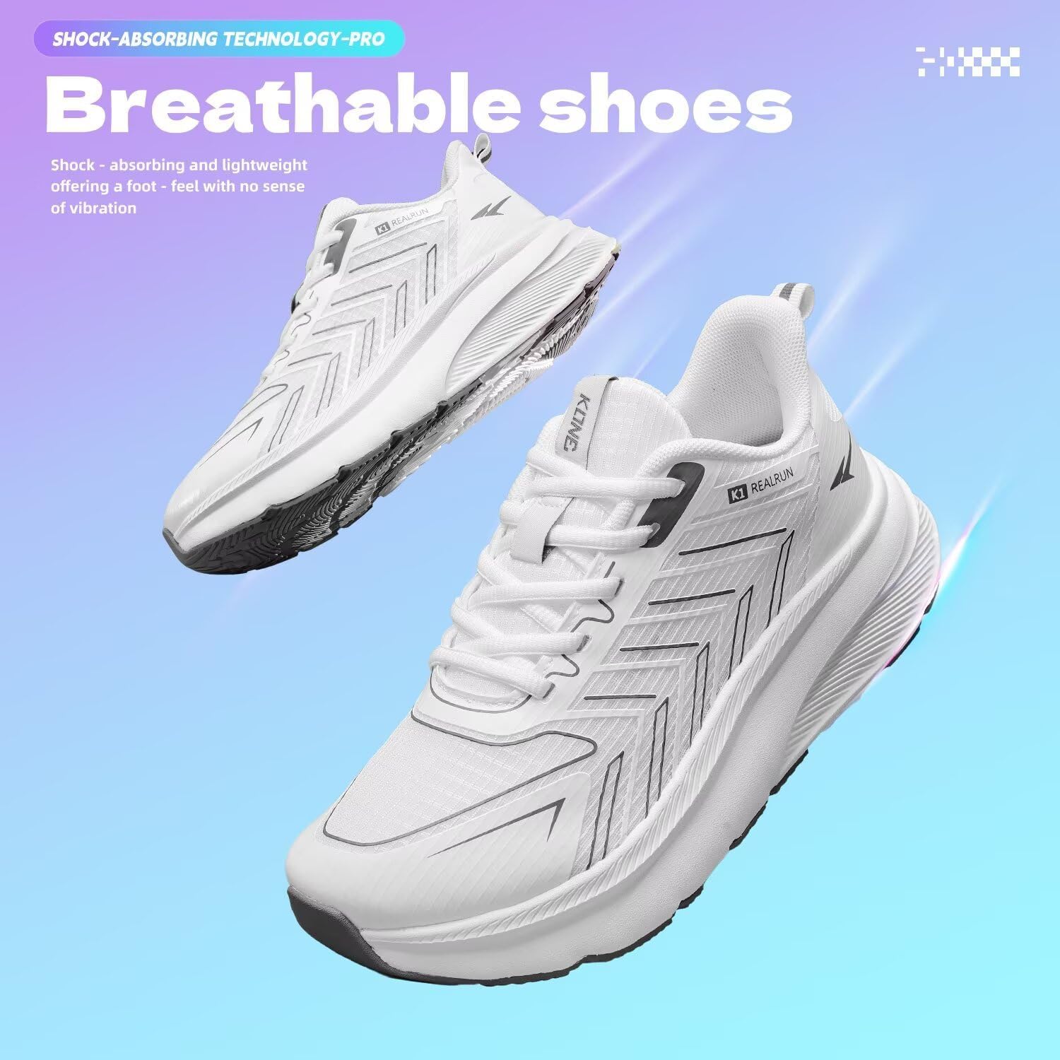 Pozvnn Mens Wide Walking Shoes Soft Sole Non Slip Running Comfortable Tennis Breathable Athletic Gym Workout Sport Sneakers