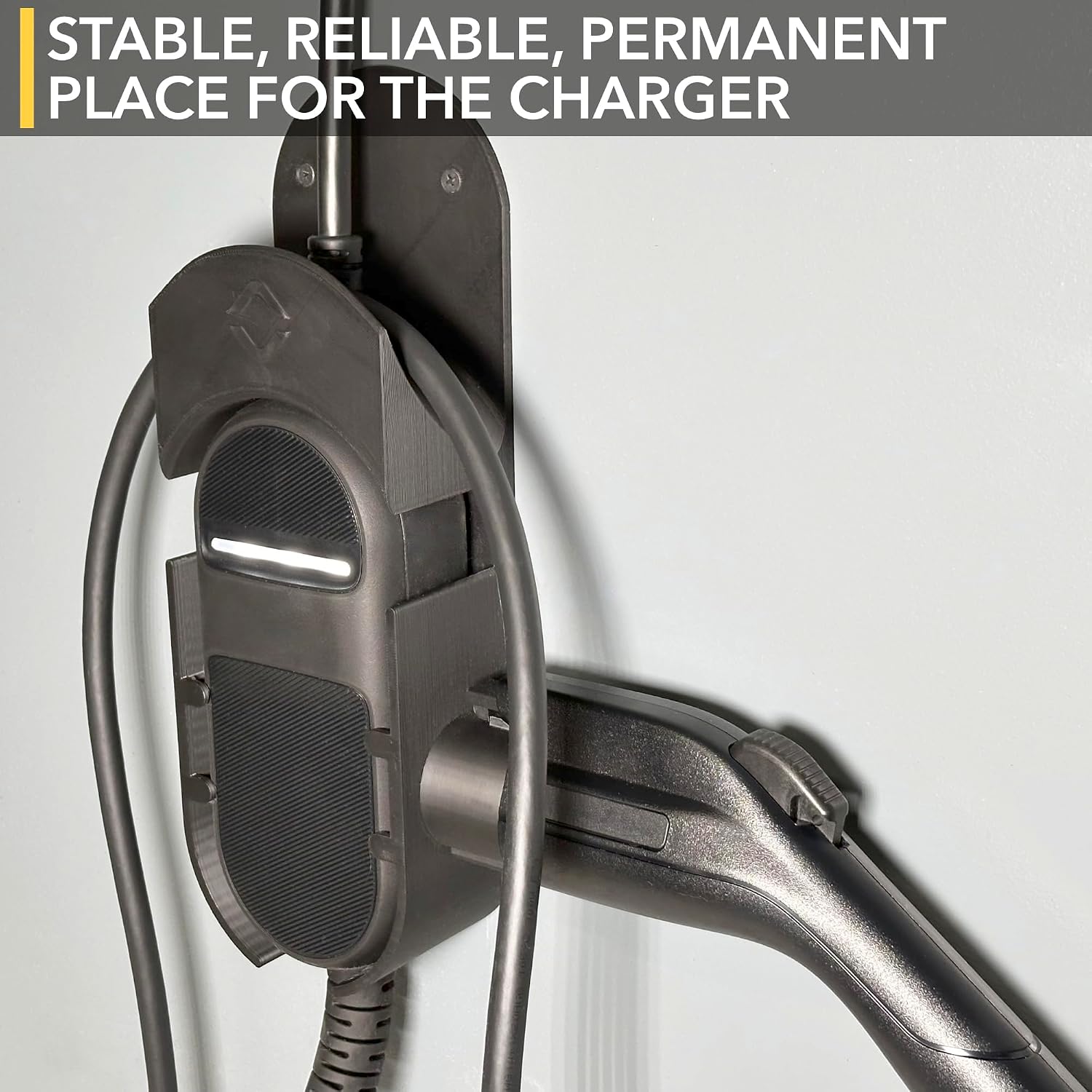 Portable Charger Wall Mount for Rivian - Cable Organizer, J1772 Connector Mount with Cord Holder & Charging Unit Bracket