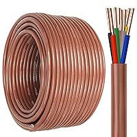 Vista 36 de Cable para termostato - 18/5 10 pies de cobre sólido, calibre 18, 5 conductores, cable de circuito de potencia para equipos de calefacción y aire