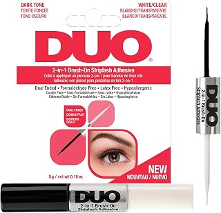 Water Resistant DUO Glue for Eyelashes and Eyebrows, Odorless, Vegan (1 Duo Red)