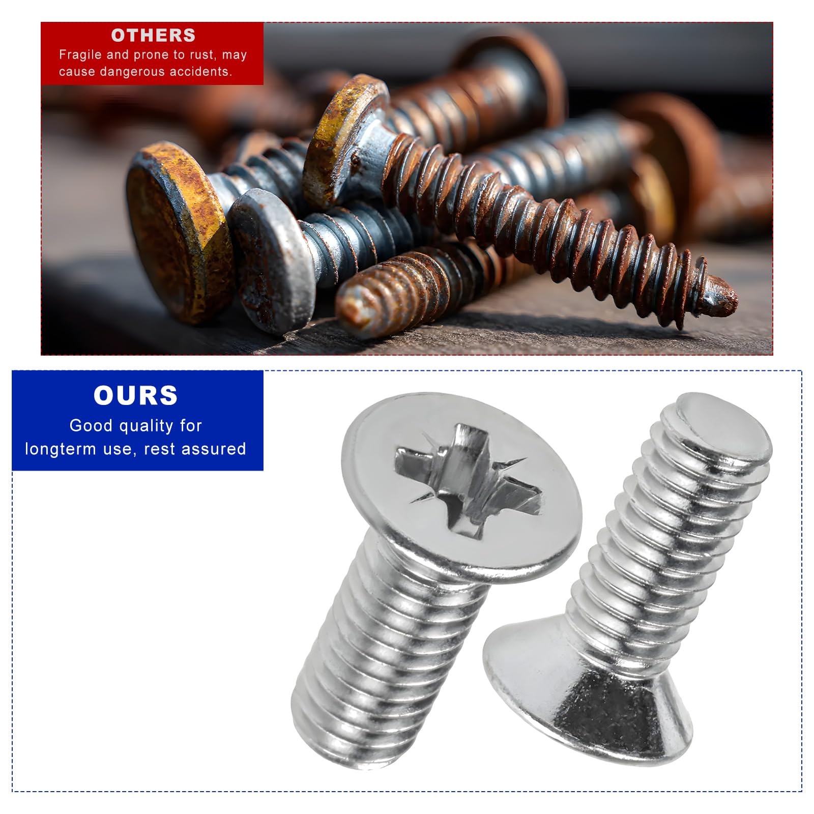 4 PCS Stainless Steel Brake Disc Rotor Screws, 93600-06014-0H Front Rear Brake Disc Retaining Screws Replacement, Rotor Retaining Hardware Bolts Fits Accord Civic Odyssey CR-Z MDX - 4