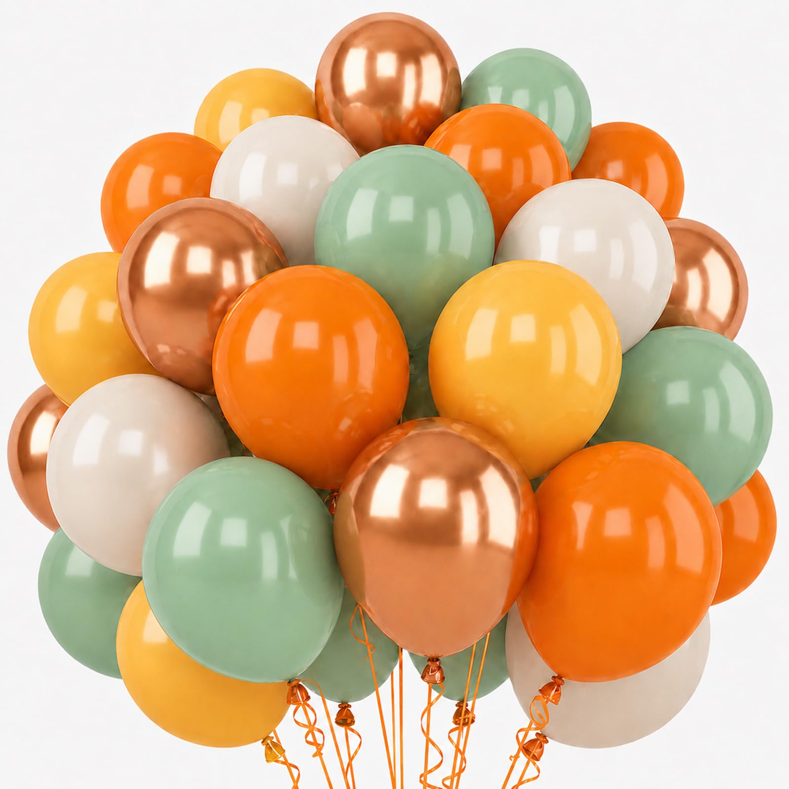 Fall Balloons, 12 Inch Sage Green Burnt Orange Mustard Yellow Beige Balloon
