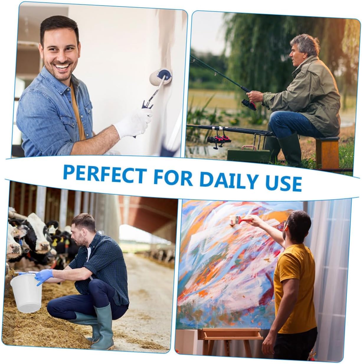 Luxshiny 2pcs Round Hand Held Bucket with Lid Multi Functional Paint Bucket for Outdoor Use Sturdy and Liquid Storage Leak and Portable Storage