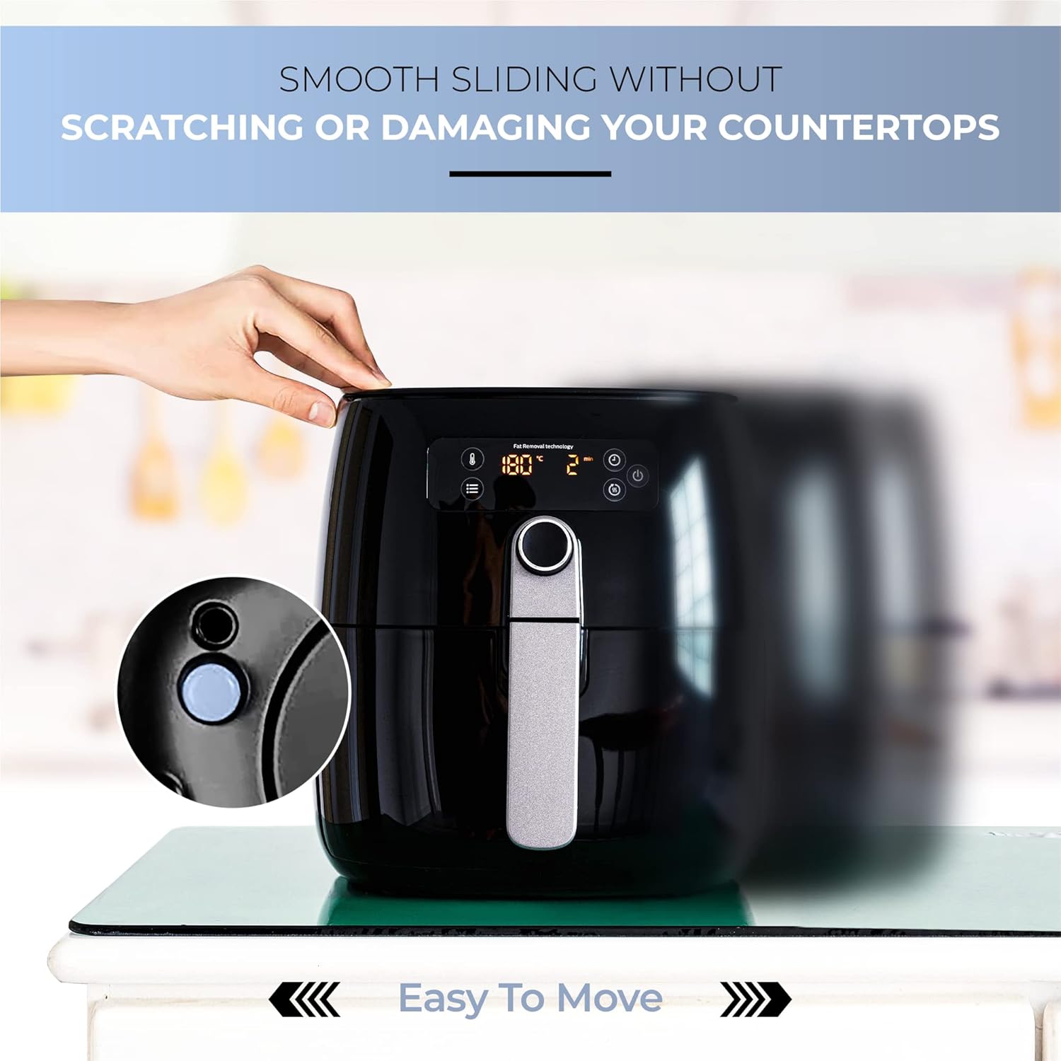 Appliance Sliders 12-Pack | PTFE (Teflon) Self Stick Countertop Slider Set for Effortless Moving of Kitchen Appliances - Coffee Maker, Air Fryer, Mixer, Blender