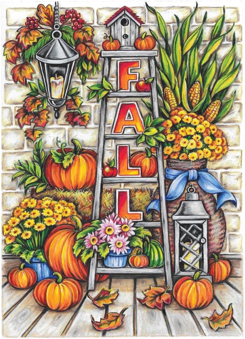 creative haven autumn charm coloring book - الصورة 3