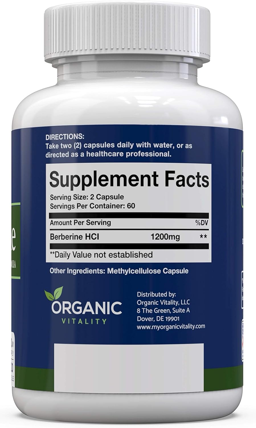 Premium Berberine HCL Supplement - 1200mg of Berberine Per Serving - 120 Vegan Capsules - Supports A Healthy Lifestyle