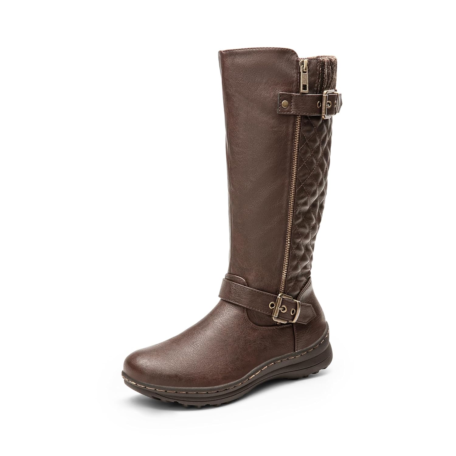 DREAM PAIRS Womens Faux Fur Knee High Boot Round Toe Fall Winter Boots