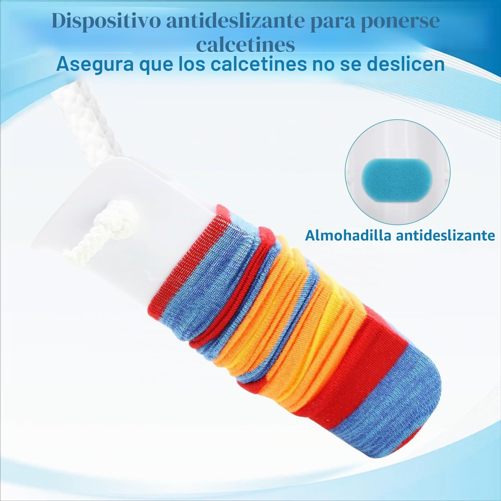 Ayuda de vestirse para calcetines, ayuda para calzar calcetines, ayuda en forma de U para ancianos y discapacitados, mujeres embarazadas para medias y medias de compresión