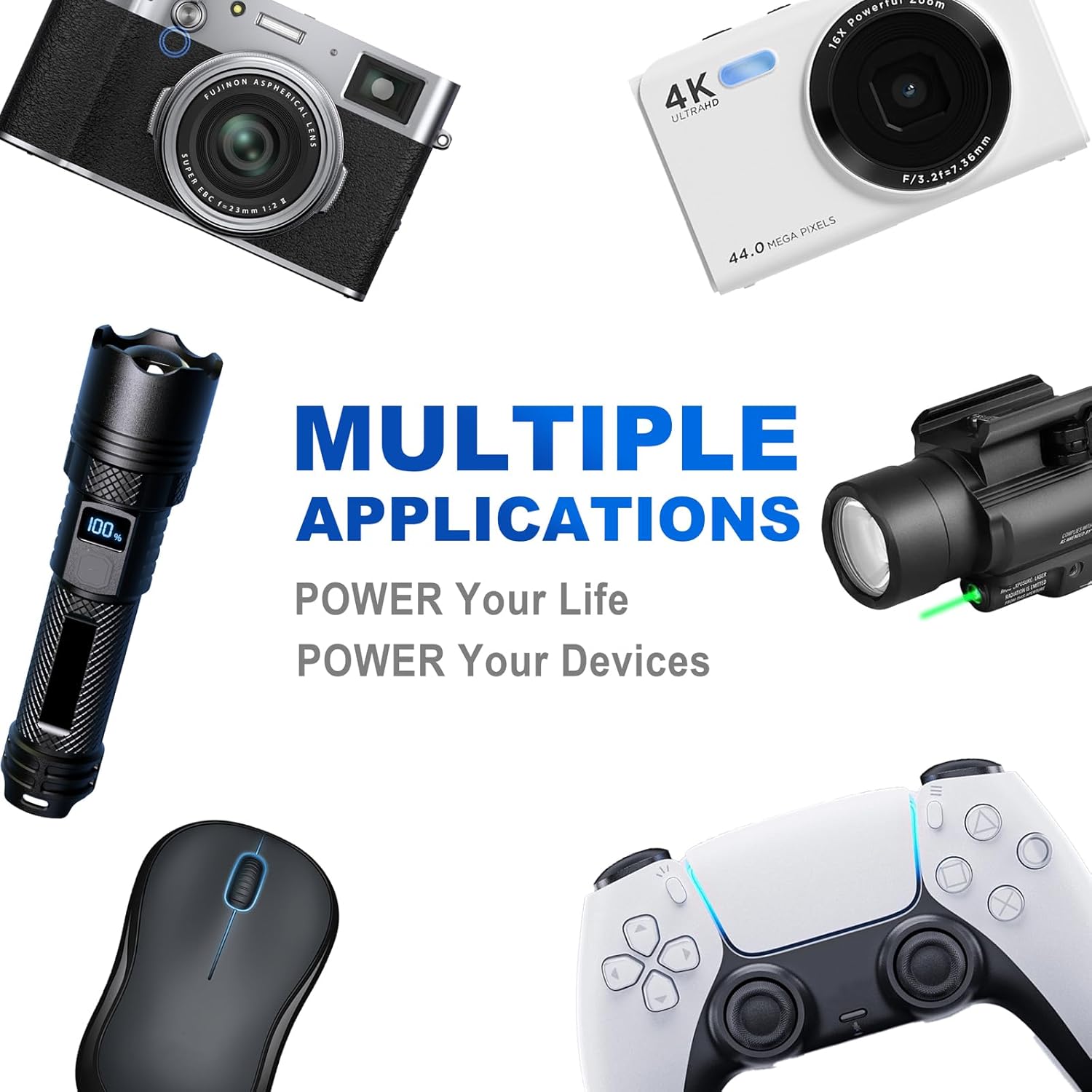 JESSPOW CR123A 3V Lithium Battery 1600mAh 3V Batteries, High Capacity 123A CR123A Batteries Long-Lasting Power (48 Pack, Non-Rechargeable)