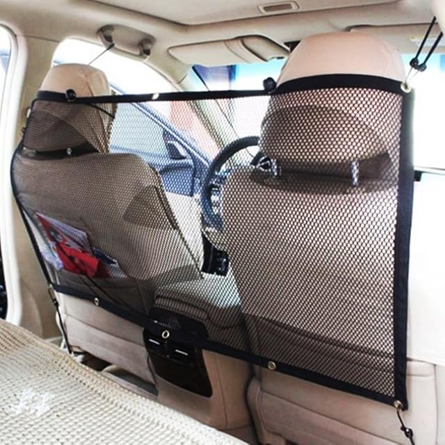 Yzki Red de seguridad de barrera de coche para mascotas, red de seguridad universal para coche