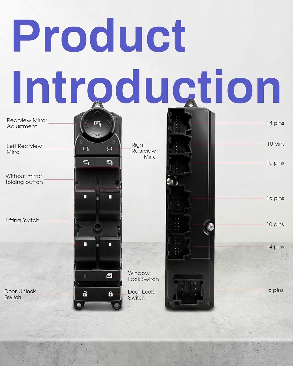 20835553 Master Power Window Switch Driver Side Compatible with 2007-2014 Cadillac Escalade,2010-2016 Buick Encore,2010-2016 Buick Encore,Black