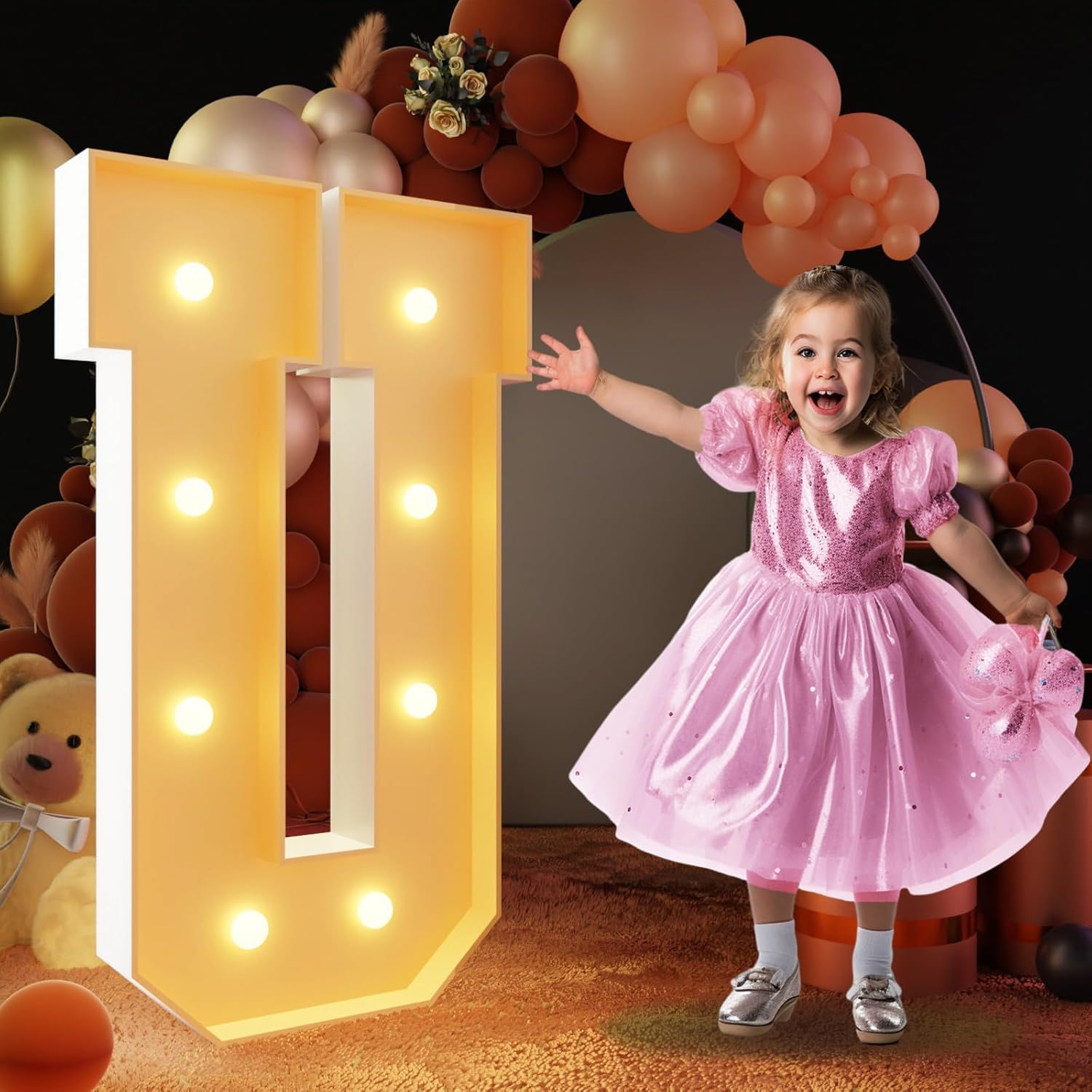 imprsv 3ft block marquee letters, marquee light up letters for birthday baby shower party backdrop decor, large light up letters for wedding decorations engagement party decorations, letter u letter u 3ft