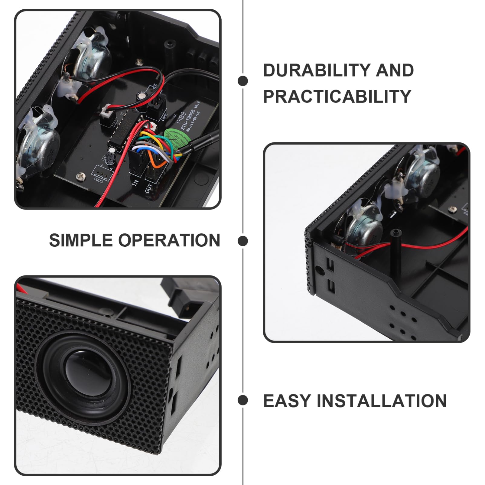 Happyyami Altoparlante Stereo Surround per Pc Nero, Altoparlante Frontale per Case Computer Suono Immersivo e Slot unità Ottica, Accessorio Audio per Appassionati di Musica e Gaming