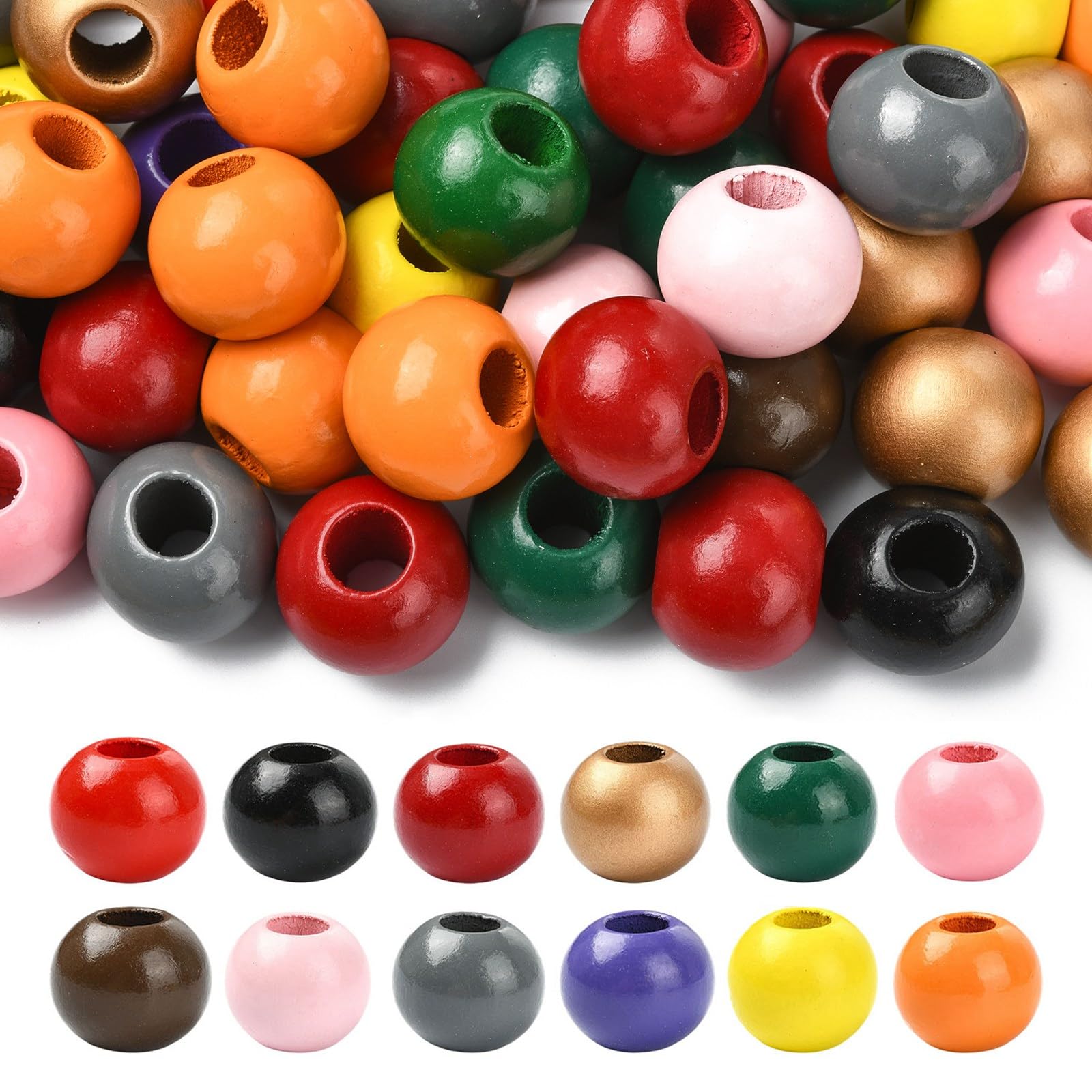 Perles rondes en bois colorées Ornazy pour réussir vos décorations de table faites main