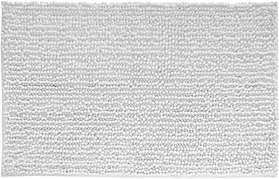 InterDesign Frizz Microfiber Bath Rug, 20 by 30Inch, White