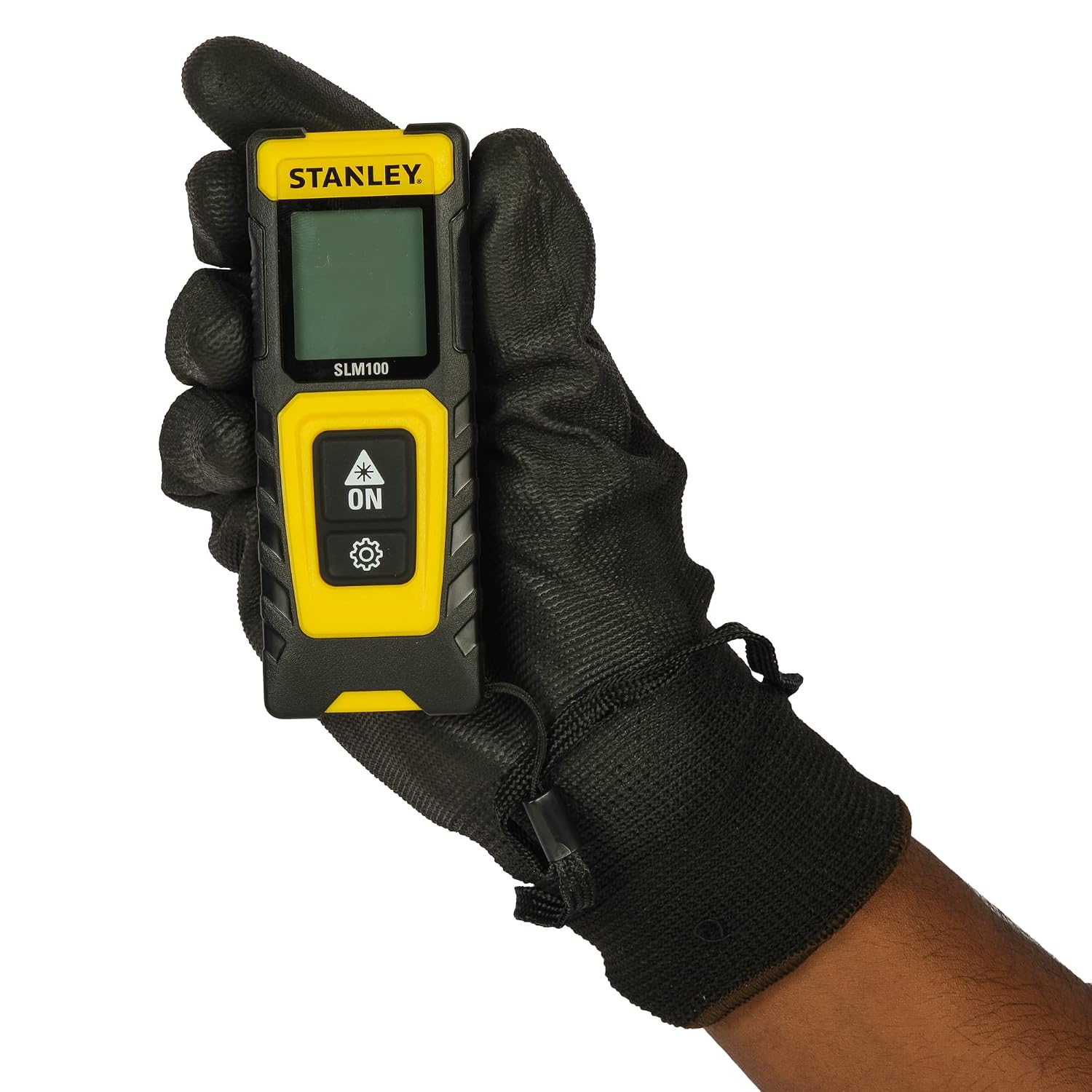STANLEY STHT77100-0 Laser Distance Measurer displaying Pythagoras calculation results.