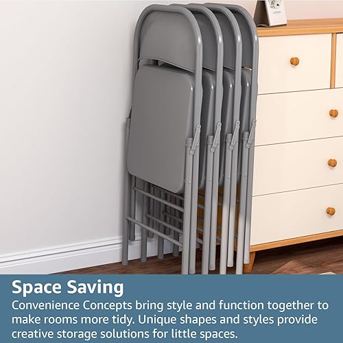 Miniatura 8 de V&LX Paquete de 4 sillas plegables de acero de 30 pulgadas con doble bisagra, para bodas, oficina, reuniones, fiestas, patio, eventos al aire libre,