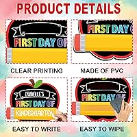 Vista 6 de Letrero de primer y último día de escuela, 9.5 x 11.8 pulgadas, lápiz de doble cara para el regreso a la escuela, para niños, niñas, niños