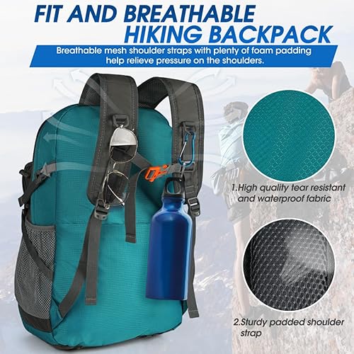 Miniatura 3 de IGOLUMON Mochila de senderismo de 40 L, plegable, ligera, mochila de camping para hombres y mujeres, impermeable, mochila de senderismo al aire
