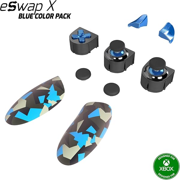 【国内正規品】Thrustmaster スラストマスター ゲームパッドモジュール eSwap X Blue Color Pack Xbox Series X|S PC ESWAP X PRO CONTROLLER対応 交換モジュール 7個セット ブルー迷彩 国内正規品1年間メーカー保証 - 5