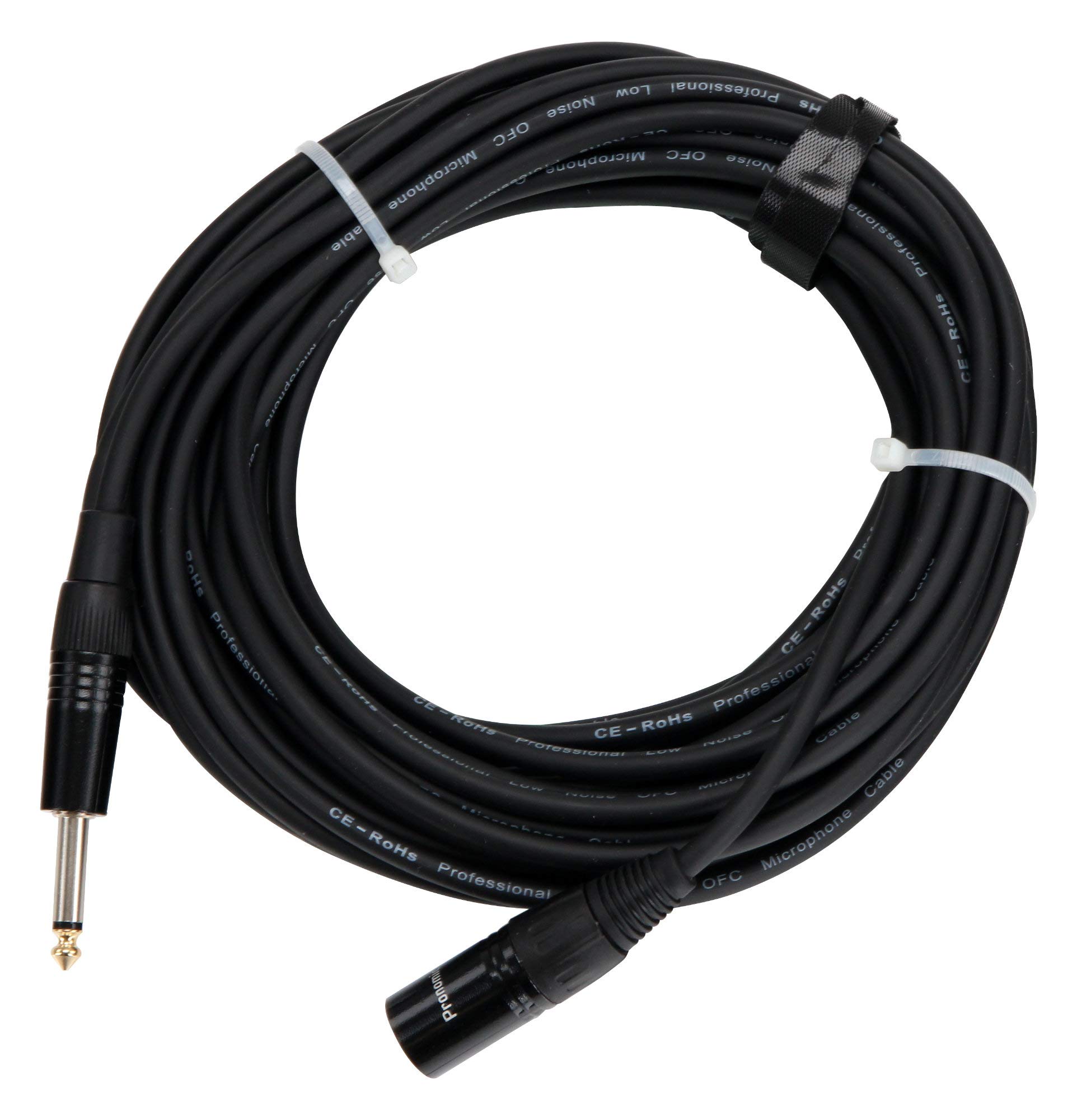 Pronomic Stage JMXM-10 Câble Mono Jack/XLR 10m (non symétrique blindé, XLR mâle 3 broches vers jack mono 6,3 mm) noir
