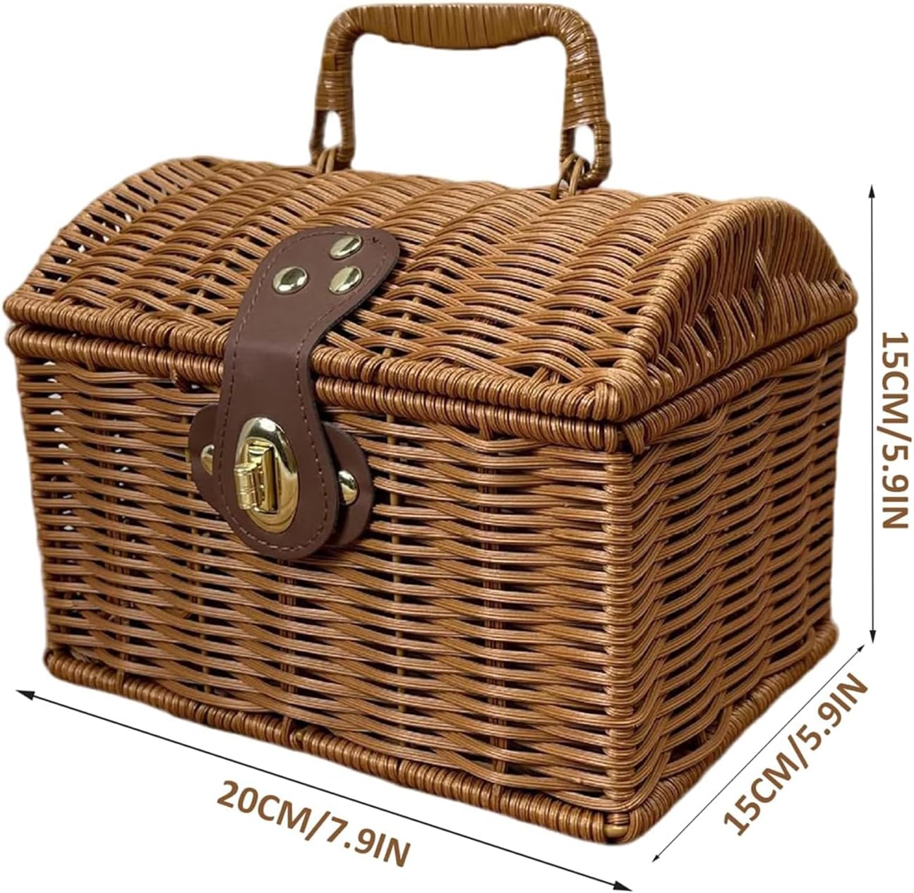 Picnic Basket,Portable Woven Rustic Container,Aesthetic Storage Basket Table Decor - for Home Decor Bedroom Living Room Kitchen Farmhouse Outdoor Camping Travel Wedding Party