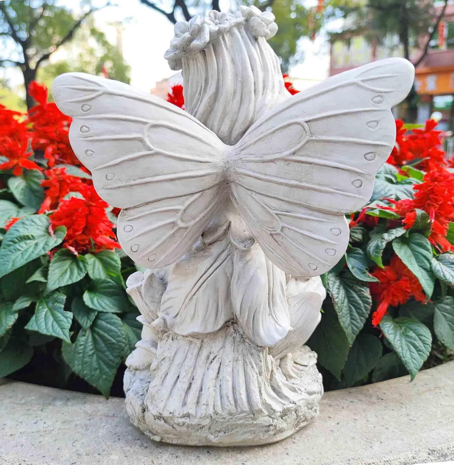 12.8 '' Outdoor Angel Statues for Garden - Fairy Garden Figurines, Lovely Flower Fairy Garden Decor, Ornaments for Patio, Yard, Lawn, Gifts for Mom, Grandma