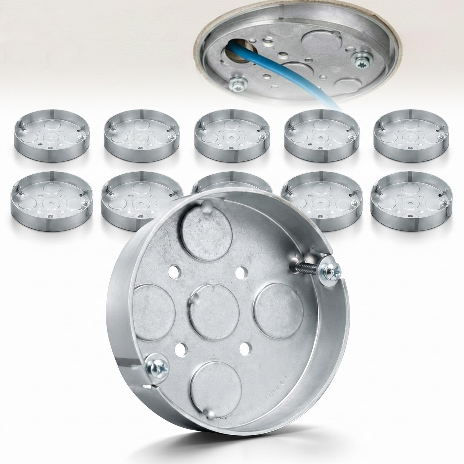 Electrical Boxes - 20 Pack 4" Round Shallow -8 Electrical Boxes - 20 Pack 4" Round Shallow -8