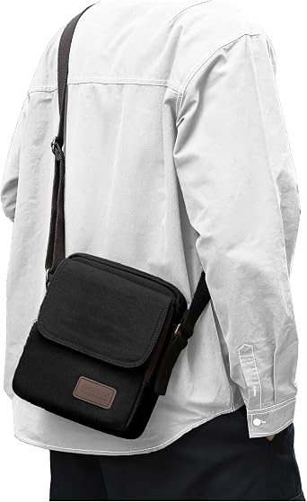 WISEPACK Small Crossbody Bag for Men Vintage Canvas Messenger Bags