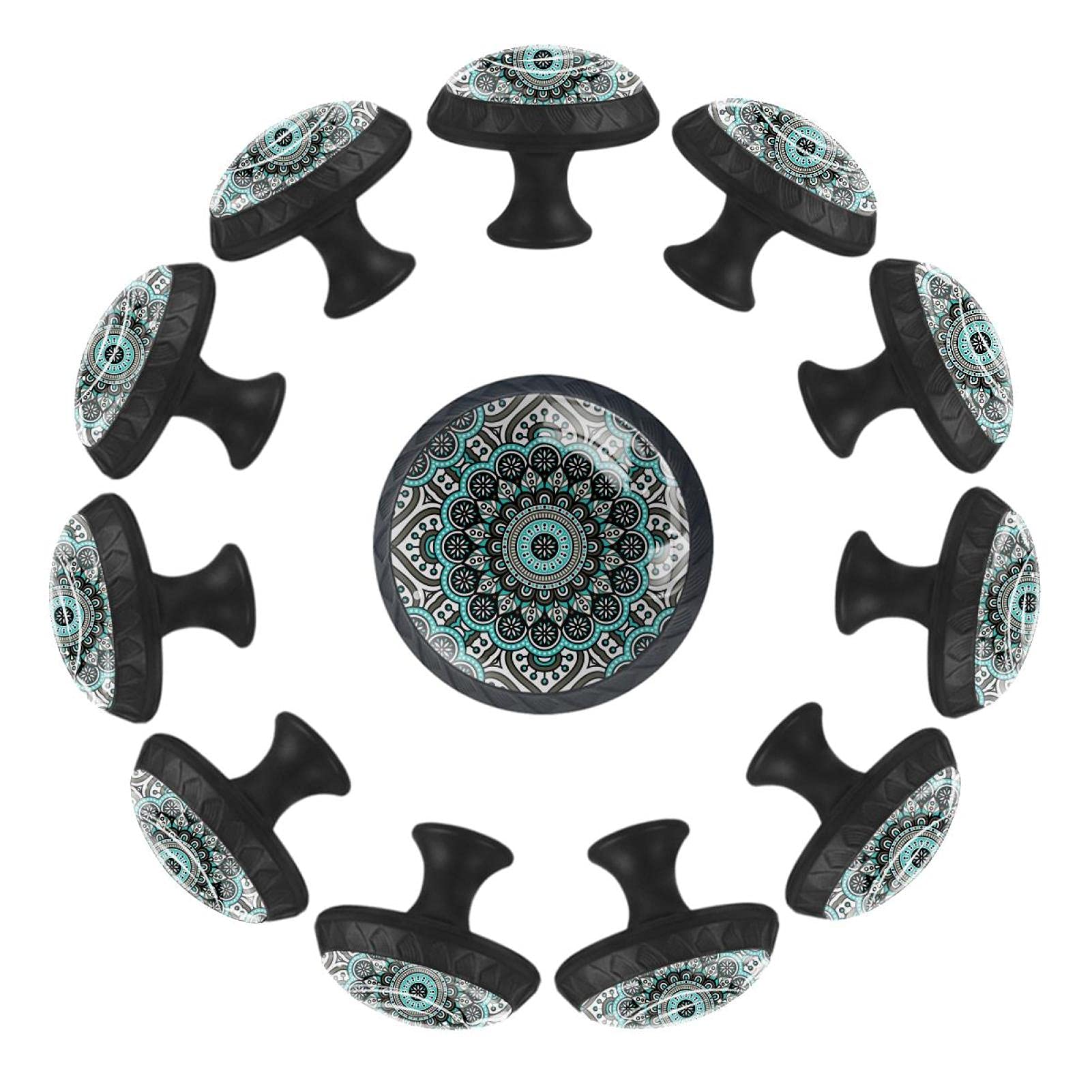 Boutons de tiroir mandala 35 mm lot de 12 poignées de meubles commode et crèche