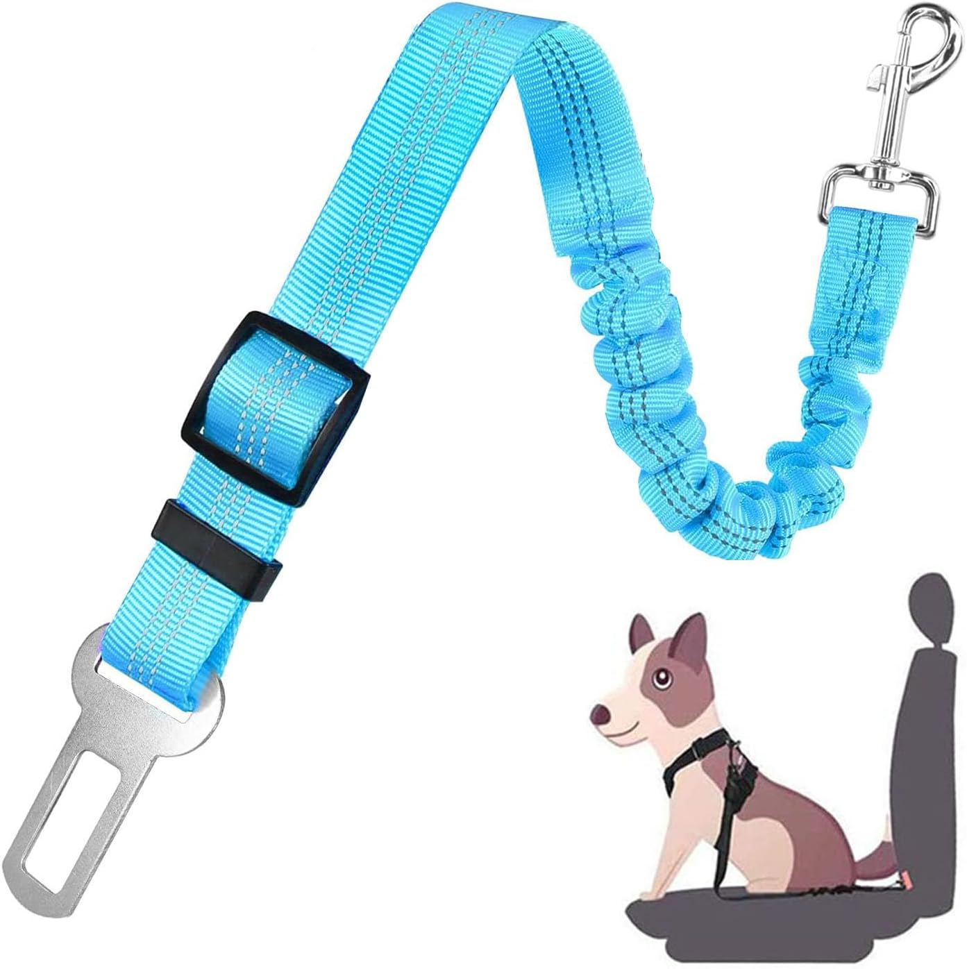 Cintura di sicurezza per cani regolabile per cani, imbracatura elastica elastica di sicurezza per poggiatesta auto, cintura di sicurezza in nylon riflettente, cinture di sicurezza per cani, animali