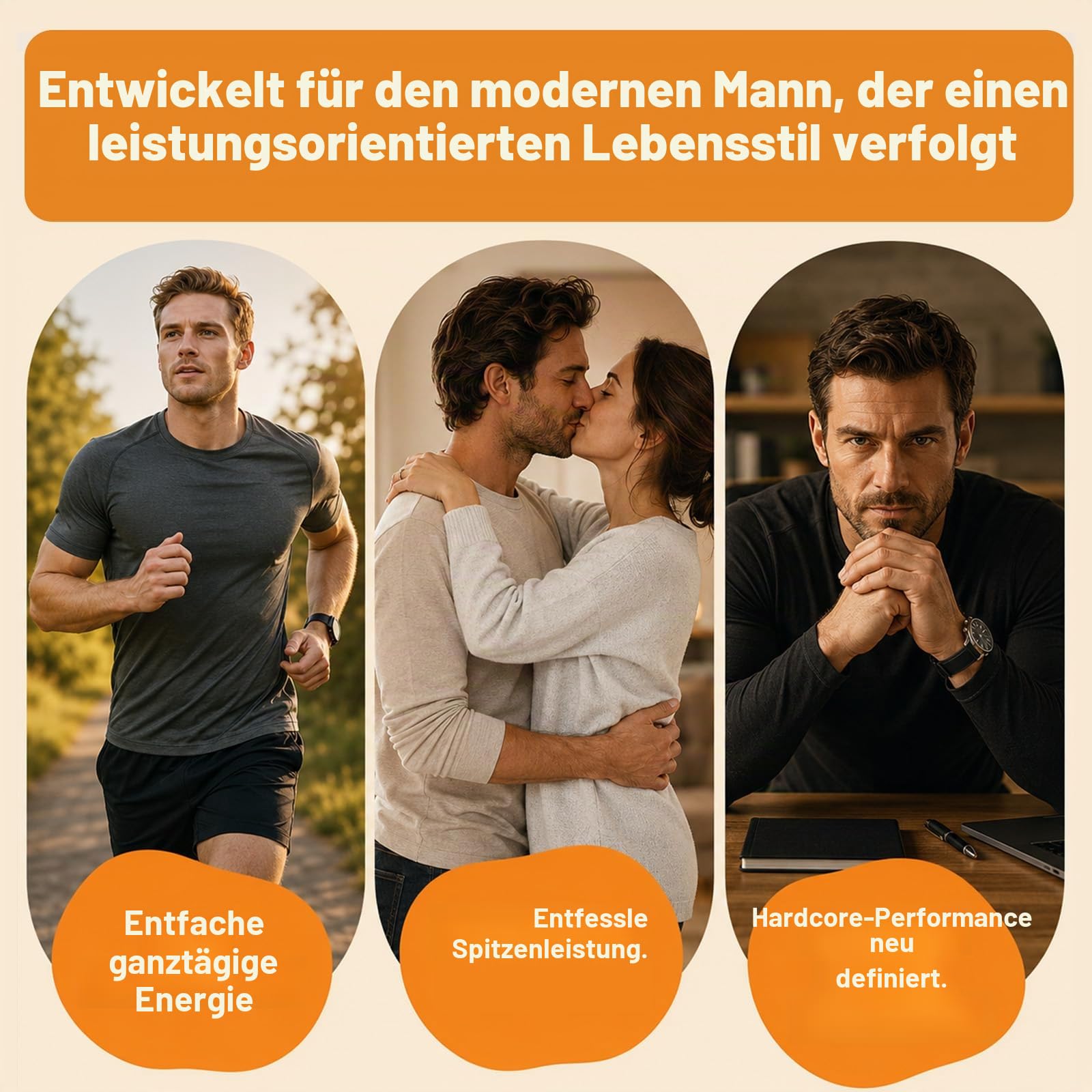 Premium Männer Honig Nahrungsergänzungsmittel, Natürliche Inhaltsstoffe mit Gelee Royale, Maca, L-Arginin, Ginseng & Zink, 24 Sachets à 10 g