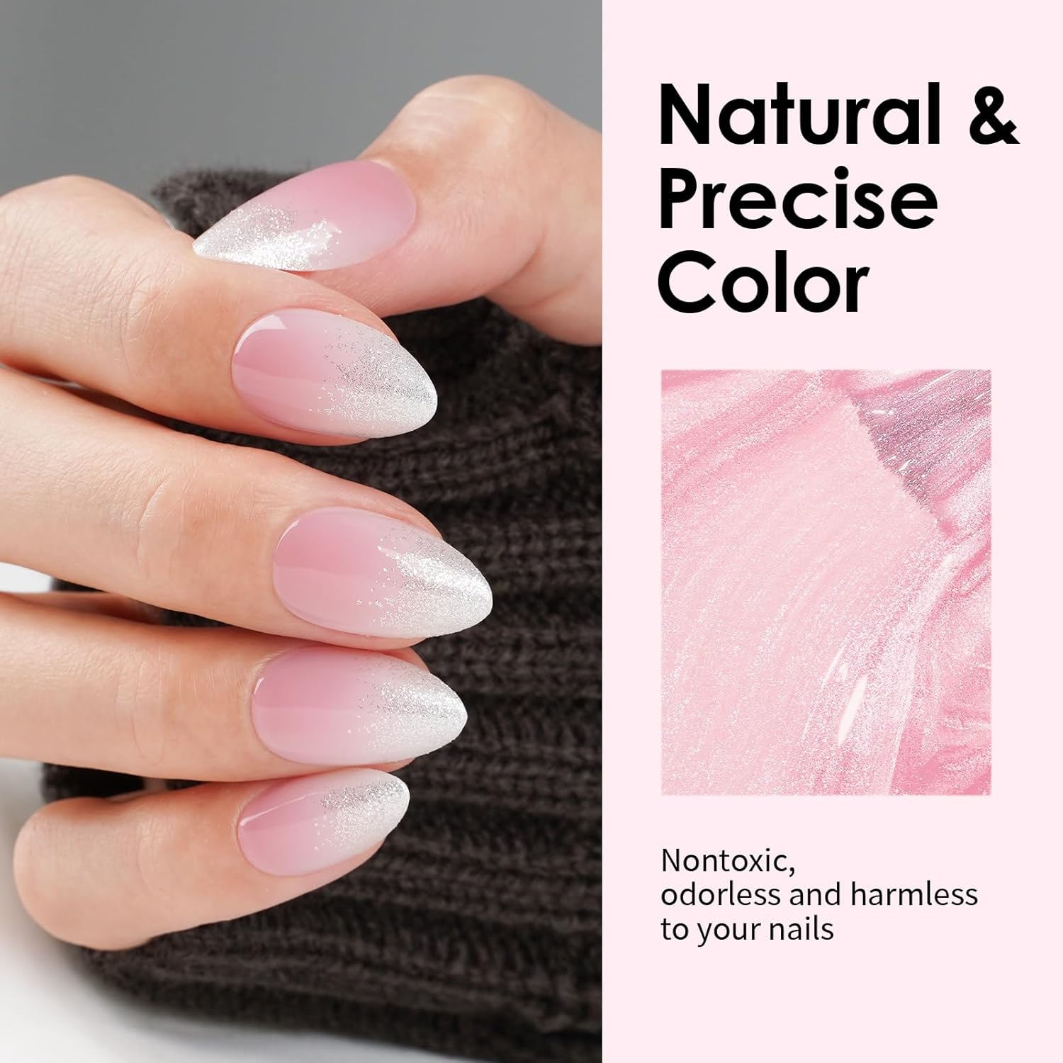 Condition photo showing New/Like New for Canvalite Short Press On Nails, Almond Press on Nails Short Pink White Ombre Glossy Reusable Acrylic Fake Nails with Glue & Glue Remover Easy to Use 30Pcs Manicure Kit for Women Blossom Glow