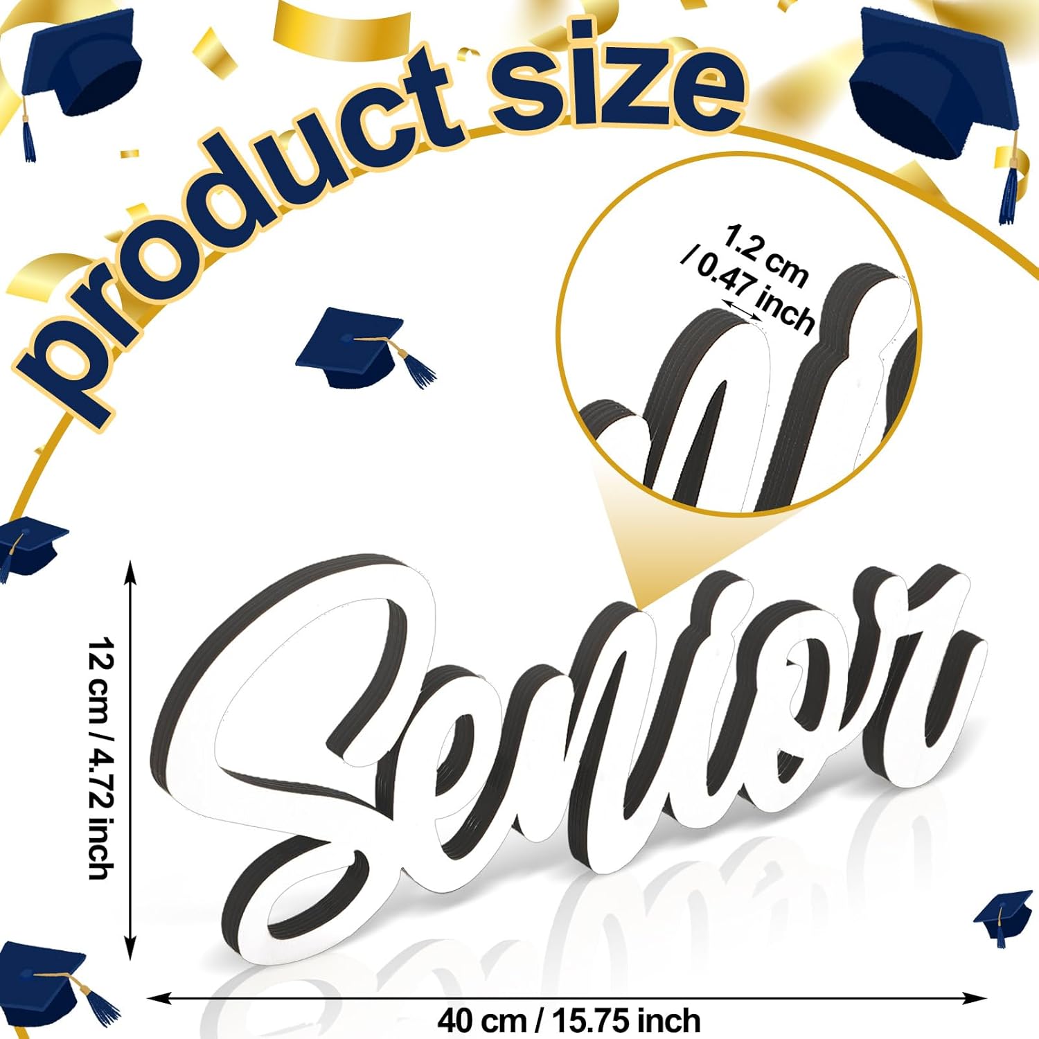 Yousoontic Graduation Party Decoration Senior Wooden Photo Prop Sign Graduation Photo Booth Sign Senior Picture Prop Wood Cutout 2026 Decoration for Graduate Party Favor Supplies(White)