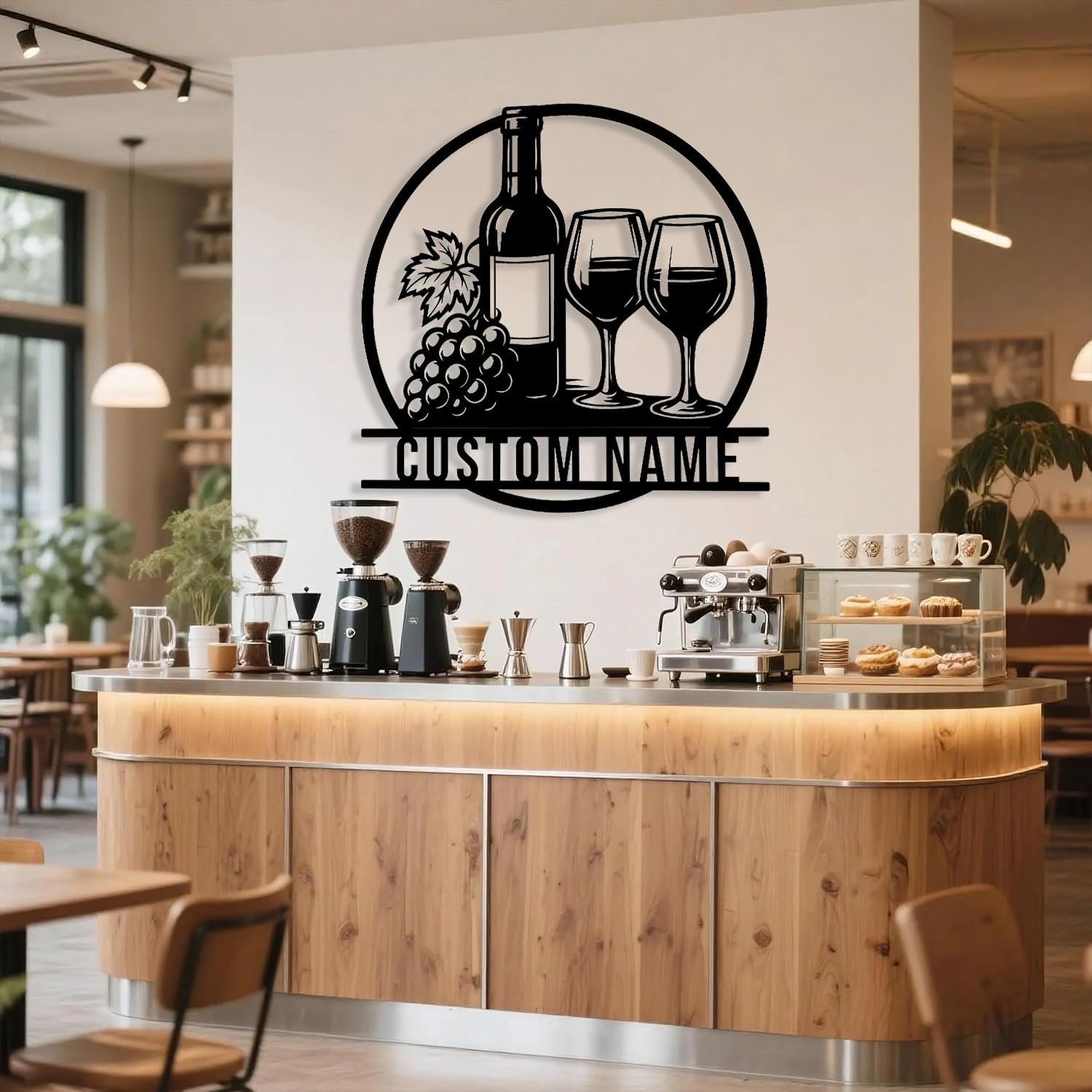 Custom Wine Bar Metal Sign, Vineyard Farm Sign, Wine Kitchen Wall Art, Personalized Winery Decor,Outdoor Patio Decor (Style-E)