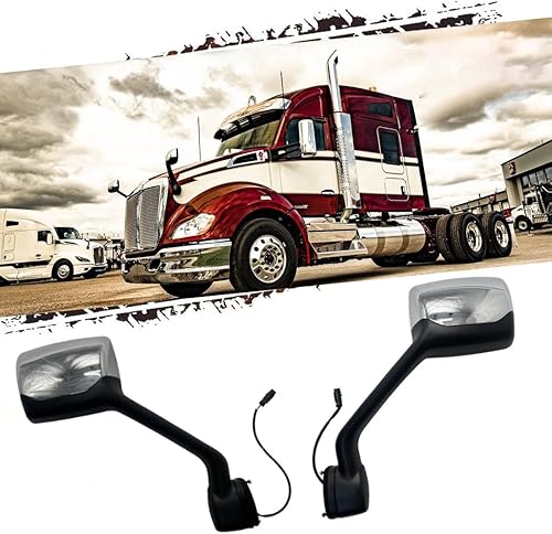 Repuesto para espejo de capó Kenworth T680 con calefacción 2013-2020 Peterbilt 579 587 2010-2017, un par para lado del conductor + lado del pasajero