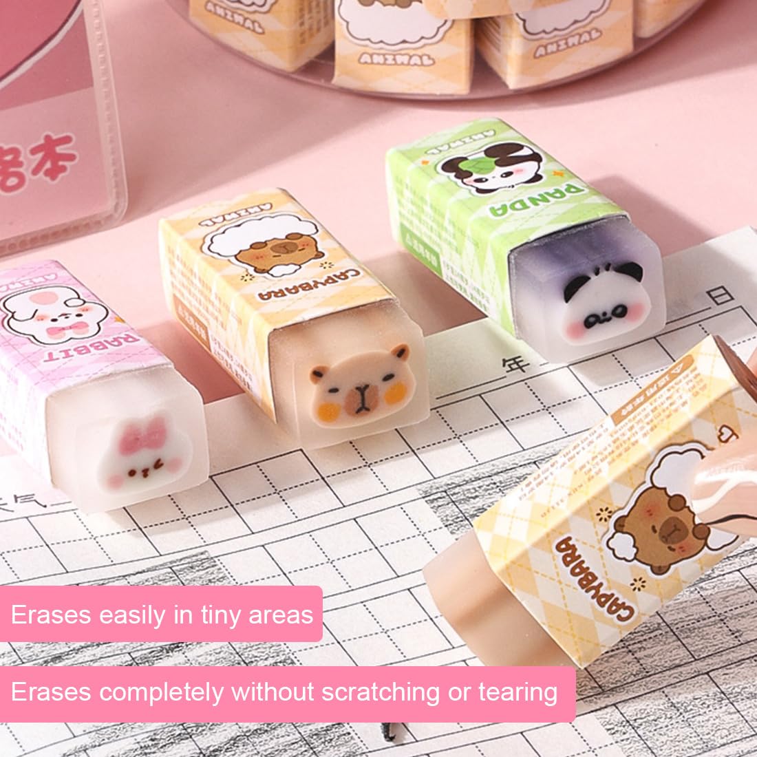 12 pezzi Gomme Morbide, Gomme da Cancellare Bambini, Carina Animali Gomme per Bambini, Gomme per Scuola, Casa e Ufficio, per Compleanno Bambini