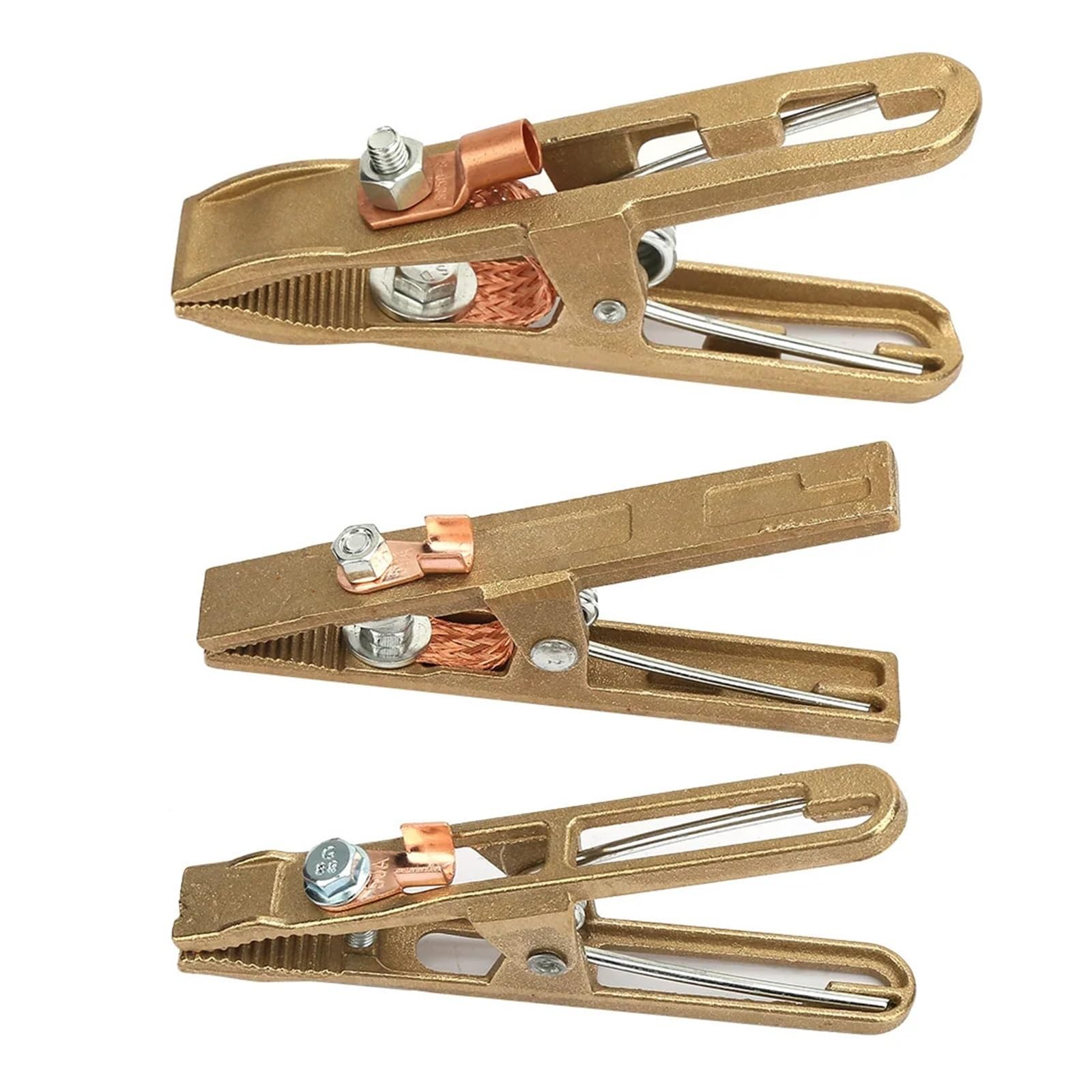Pinza massa per saldatrice Morsetto di terra for saldatura a terra a forma di 1 pezzo for macchina 260/300/500A Clip materiale in ottone(500A)