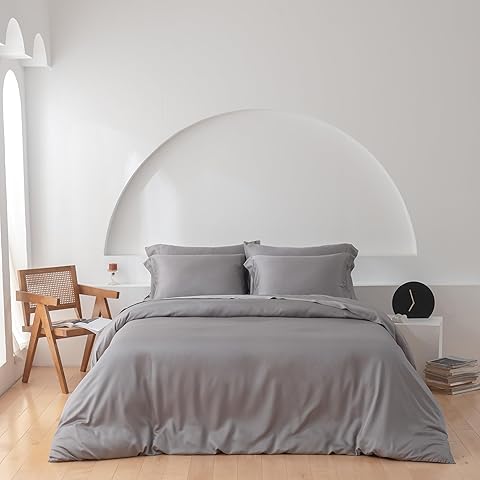 Oasis Bamboo Duvet Cover Set Cooling (Storm, King/Cal King)
