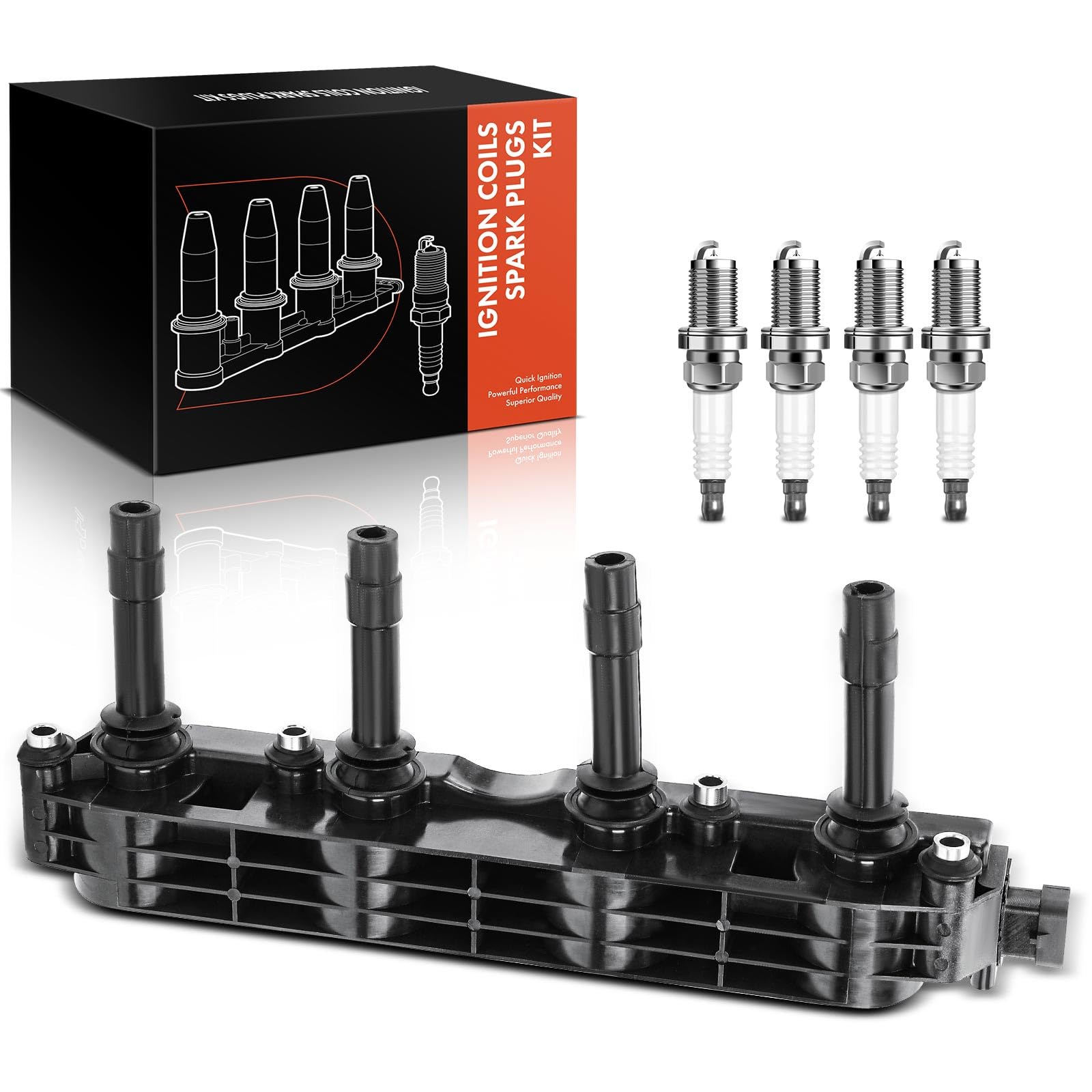 Frankberg 1 bobina de encendido + 4 bujías 0242229654 | Compatible con: Tour combinado, Caravana Astra G T98, Vectra (B) CC J96, Meriva MK I X03, Corsa C X01