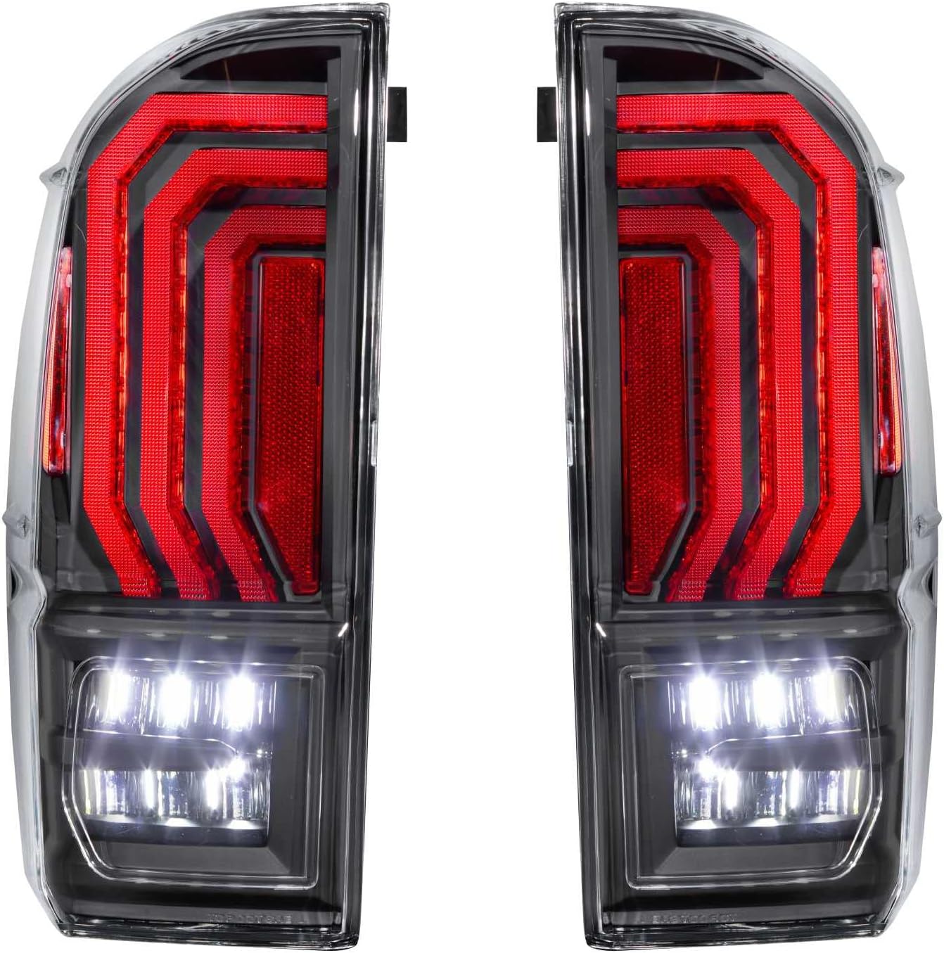 Morimoto XB LED Taillight OEM Upgrade Fits 2016-2021 Toyota Tacoma, Plug and Play Smoked Taillight Assemblies with Turn Signal & UV Coated Lens (LF702.2)