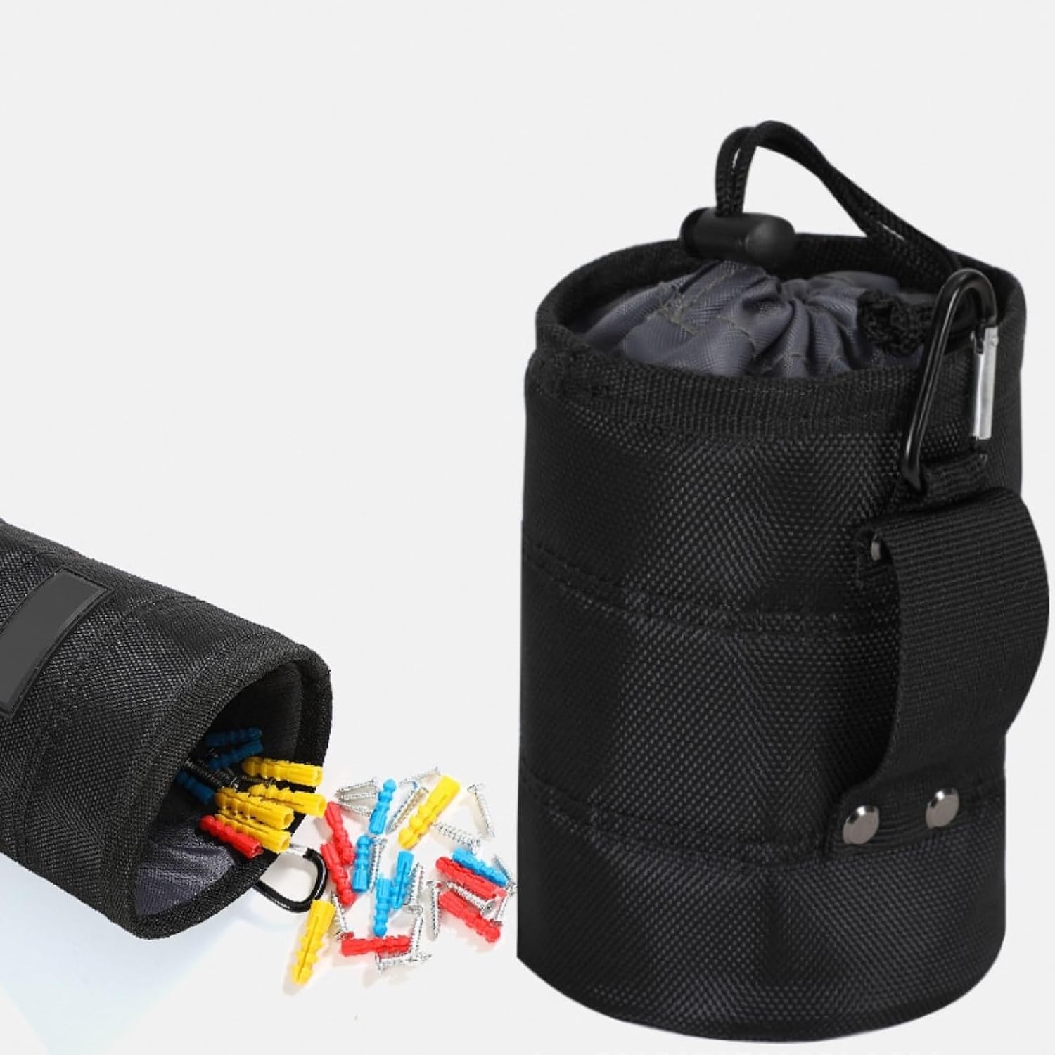 Nail/Screw Work Pouch, Waxed Canvas Nail/Screw Pouch, Rounded Bolt Bag,Ideal for Electrician Plumber Carpenter Contractor Handy Man and Any Tradesperson
