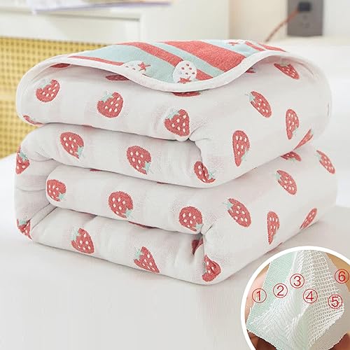 Miniatura 7 de Edredón suave de algodón puro con fresas pastorales, lavable a máquina, manta reversible, resistente a las arrugas y al encogimiento y duradera,