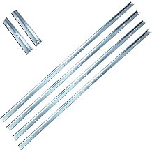 4Pcs Garage Door Vertical Track Replacement Kit, Galvanized Steel Rails, Set of Left and Right for 2" Light Commercial Side Track Rollers and 7 Foot Tall Garage Door